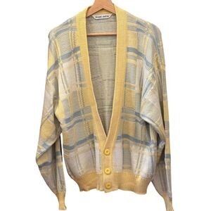 Vintage 90s Euro Frank Alexs Cardigan Sweater Grandpacore Pastel Preppy Retro